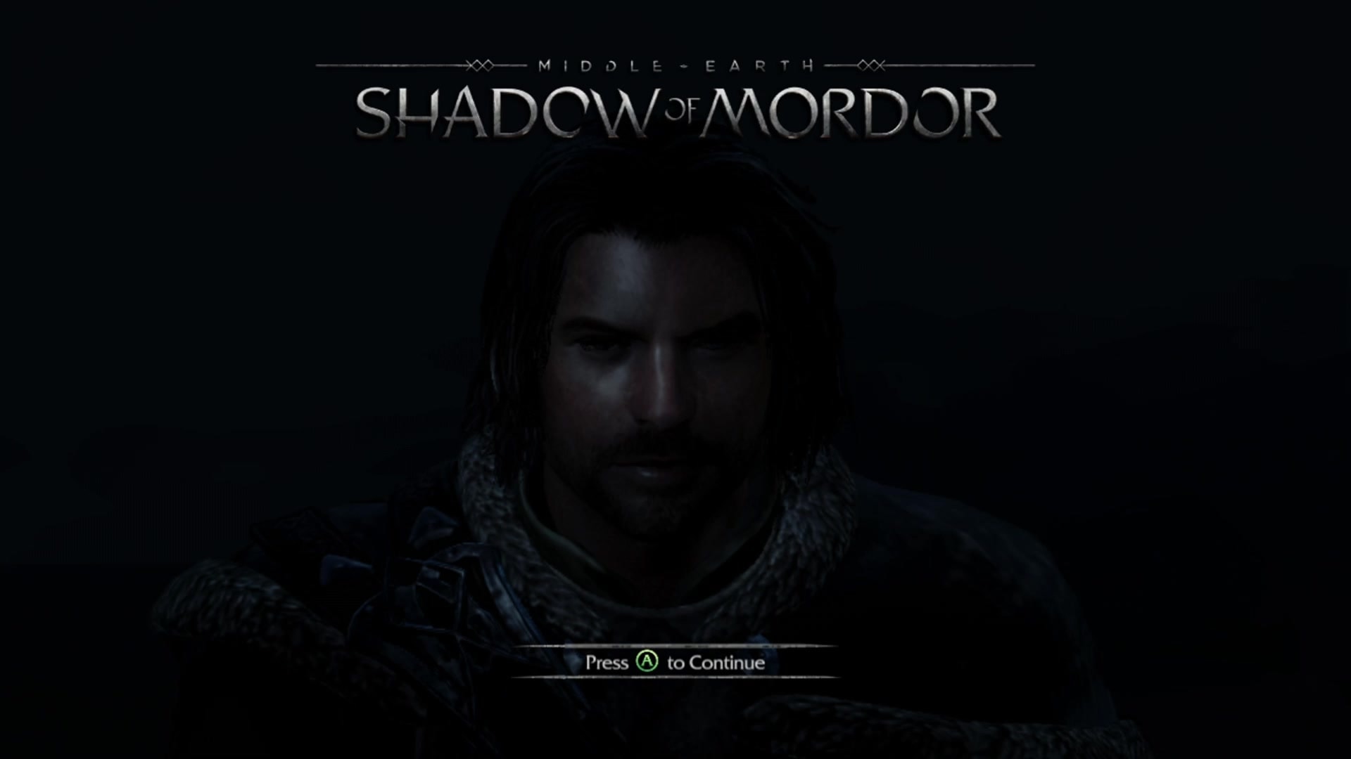 Middle Earth: Shadow of Mordor title screen for Xbox 360